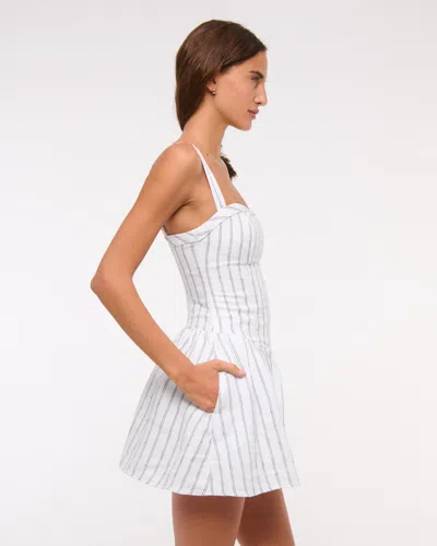 Abercrombie & Fitch Premium Linen Drop-waist Skort In White