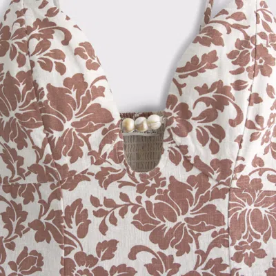 Abercrombie & Fitch Beaded Flowy Midi Dress In Multi