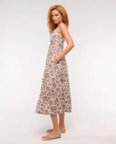 Abercrombie & Fitch Beaded Flowy Midi Dress In Multi