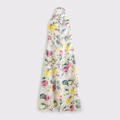 Abercrombie & Fitch Premium Linen High-neck Maxi Dress