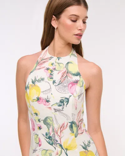 Abercrombie & Fitch Premium Linen High-neck Maxi Dress