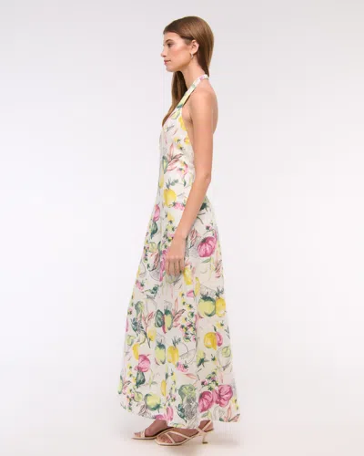 Abercrombie & Fitch Premium Linen High-neck Maxi Dress