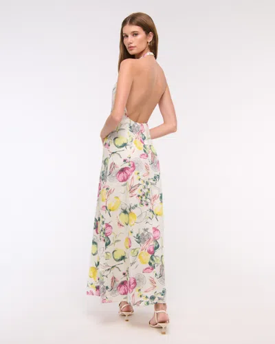 Abercrombie & Fitch Premium Linen High-neck Maxi Dress