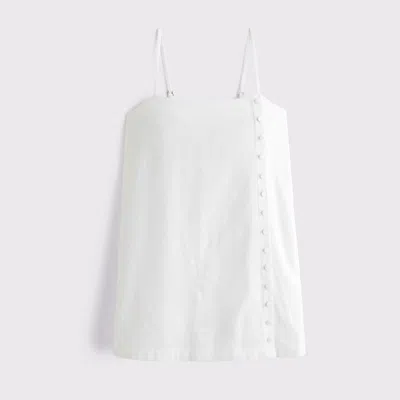Abercrombie & Fitch Linen-blend Button Skort In White