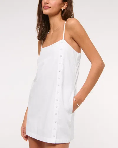 Abercrombie & Fitch Linen-blend Button Skort In White