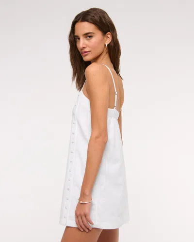 Abercrombie & Fitch Linen-blend Button Skort In White