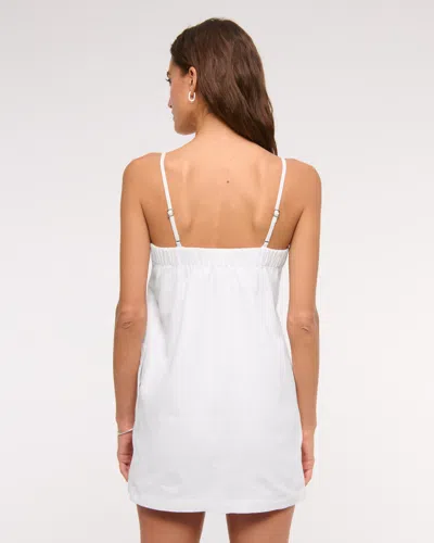 Abercrombie & Fitch Linen-blend Button Skort In White