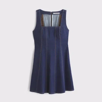 Abercrombie & Fitch The A&f Mila Squareneck Denim Mini Dress In Blue