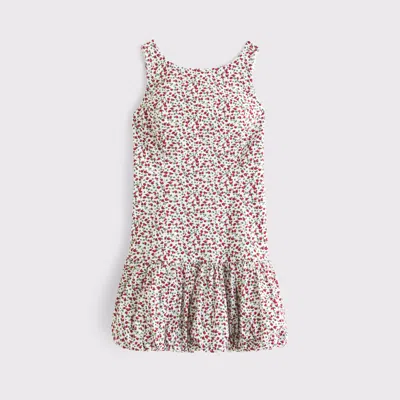 Abercrombie & Fitch High-neck Bubble Hem Mini Dress In Multi