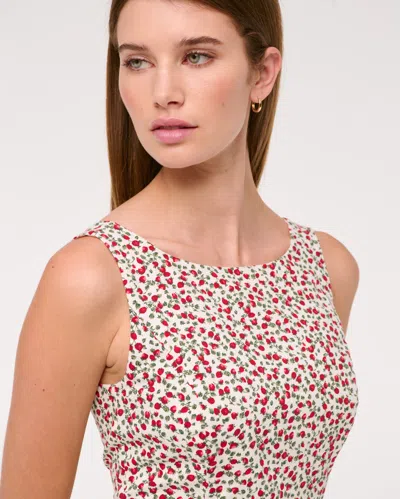 Abercrombie & Fitch High-neck Bubble Hem Mini Dress In Multi