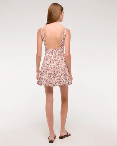 Abercrombie & Fitch High-neck Bubble Hem Mini Dress In Multi