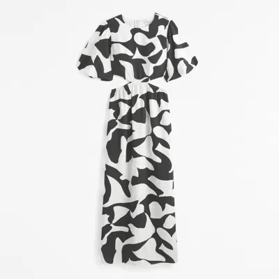 Abercrombie & Fitch Short-sleeve Cutout Maxi Dress In White