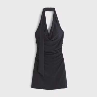 Abercrombie & Fitch Halter Knit Mini Dress In Black