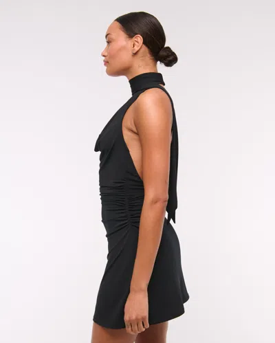 Abercrombie & Fitch Halter Knit Mini Dress In Black