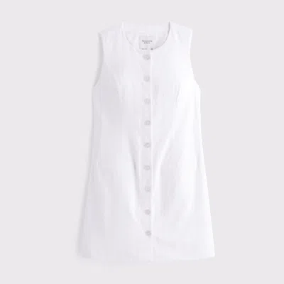 Abercrombie & Fitch The A&f Mara Linen-blend Mini Dress In White