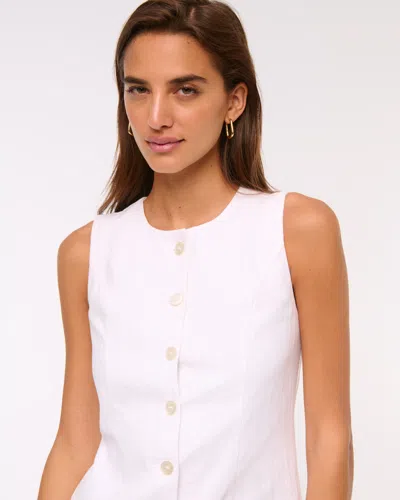 Abercrombie & Fitch The A&f Mara Linen-blend Mini Dress In White