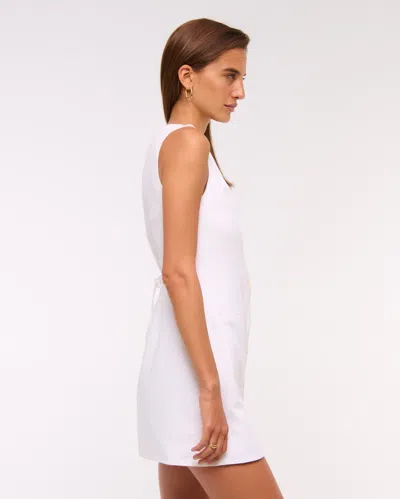 Abercrombie & Fitch The A&f Mara Linen-blend Mini Dress In White