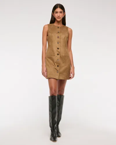 Abercrombie & Fitch The A&f Mara Vegan Suede Mini Dress In Brown