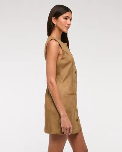 Abercrombie & Fitch The A&f Mara Vegan Suede Mini Dress In Brown