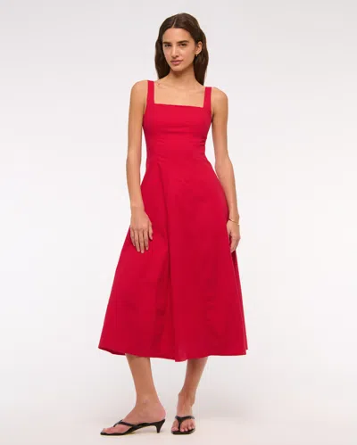 Abercrombie & Fitch The A&f Mila Stretch Midi Dress In Red