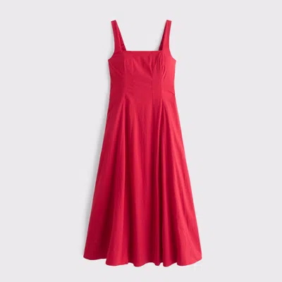 Abercrombie & Fitch The A&f Mila Stretch Midi Dress In Red
