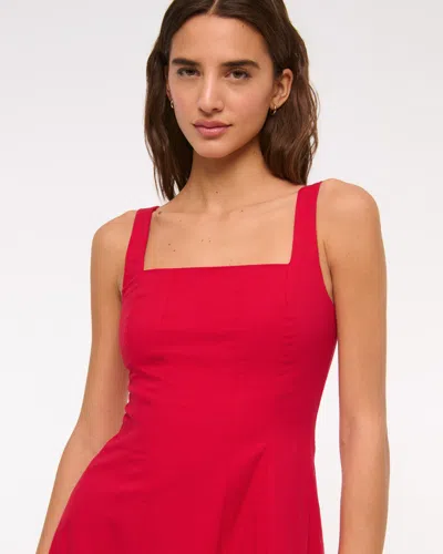 Abercrombie & Fitch The A&f Mila Stretch Midi Dress In Red