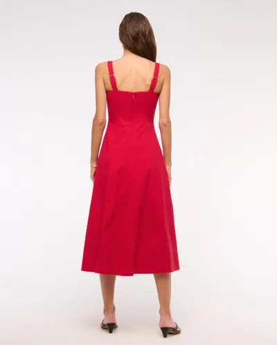 Abercrombie & Fitch The A&f Mila Stretch Midi Dress In Red