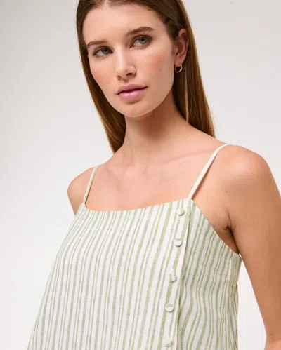 Abercrombie & Fitch Linen-blend Button Skort In Green