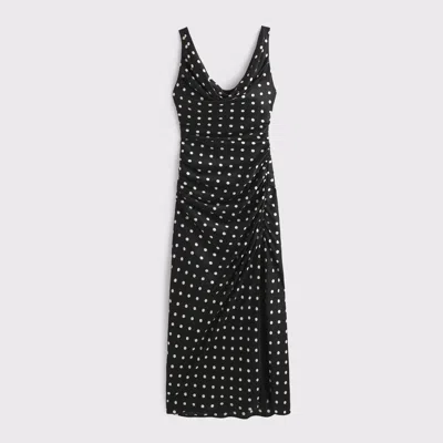 Abercrombie & Fitch Cowl Neck Draped Maxi Dress In Black