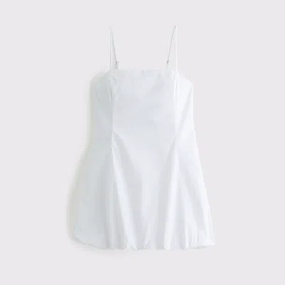 Abercrombie & Fitch Squareneck Bubble Hem Mini Dress In White