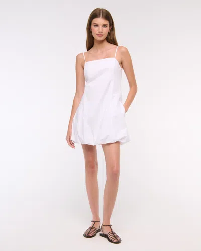 Abercrombie & Fitch Squareneck Bubble Hem Mini Dress In White