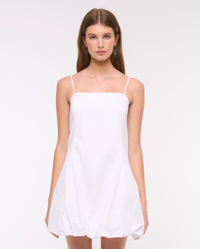 Abercrombie & Fitch Squareneck Bubble Hem Mini Dress In White