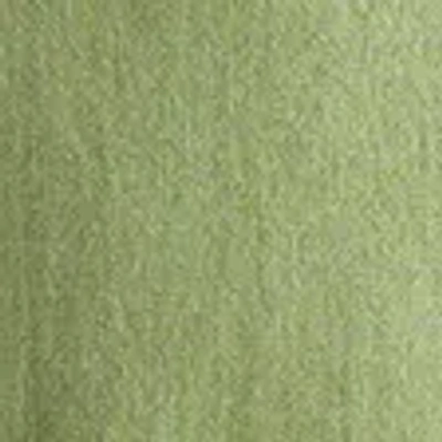 Abercrombie & Fitch Belted Linen-blend Mini Shirt Dress In Green