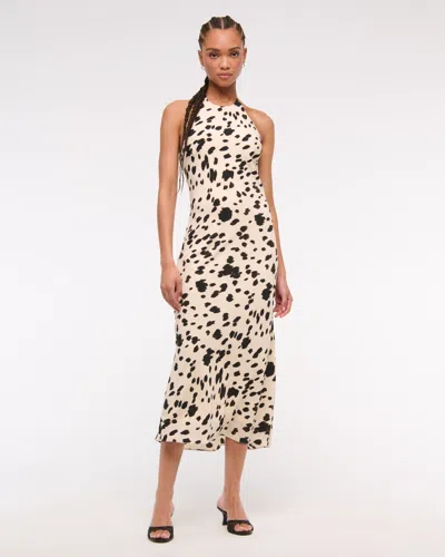 Abercrombie & Fitch Halter Slip Midi Dress In Neutral