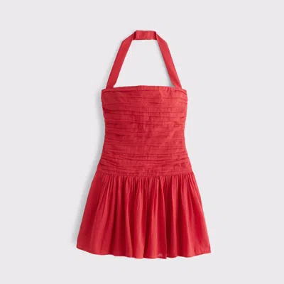 Abercrombie & Fitch The A&f Emerson Drop-waist Mini Dress In Red
