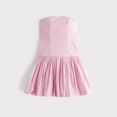Abercrombie & Fitch Bubble Hem Mini Dress In Pink