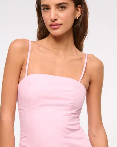 Abercrombie & Fitch Bubble Hem Mini Dress In Pink