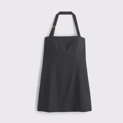 Abercrombie & Fitch Halter Tailored Mini Dress In Black