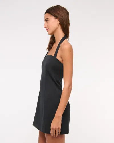 Abercrombie & Fitch Halter Tailored Mini Dress In Black