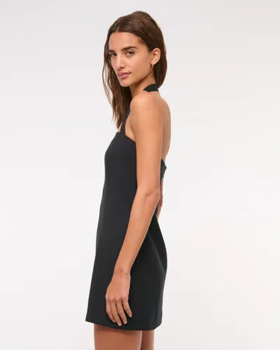 Abercrombie & Fitch Halter Tailored Mini Dress In Black