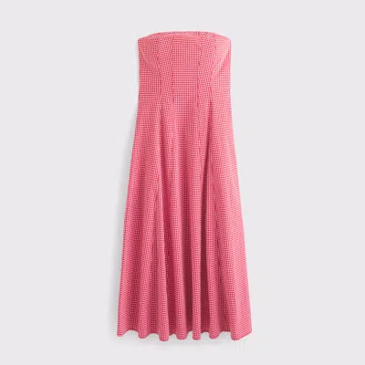 Abercrombie & Fitch The A&f Mila Strapless Midi Dress In Red