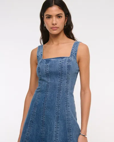 Abercrombie & Fitch The A&f Mila Denim Midi Dress In Blue