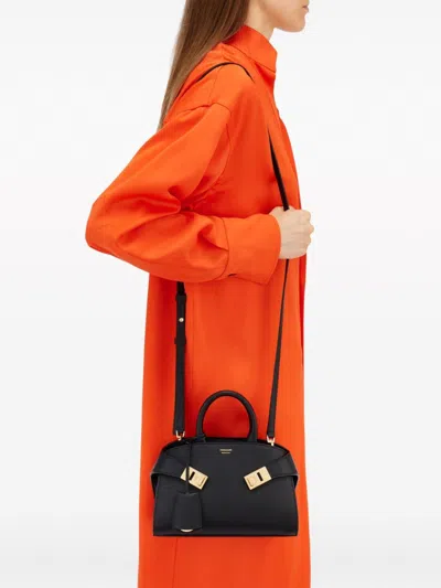 Ferragamo Black Hug Soft Mini Leather Handbag