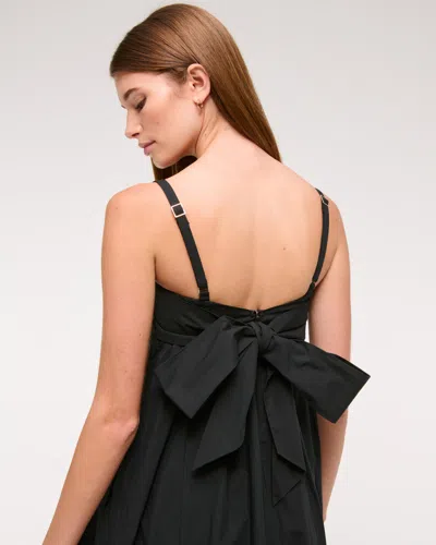 Abercrombie & Fitch Bubble Hem Babydoll Mini Dress In Black