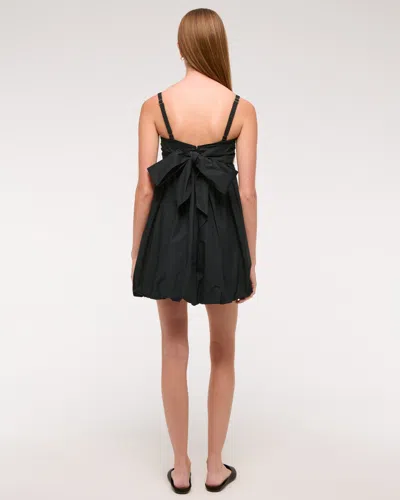 Abercrombie & Fitch Bubble Hem Babydoll Mini Dress In Black