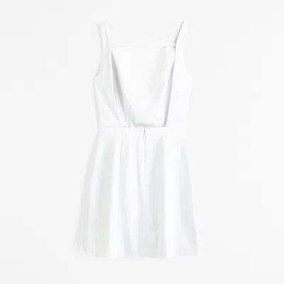 Abercrombie & Fitch Slash Neck Mini Dress In White