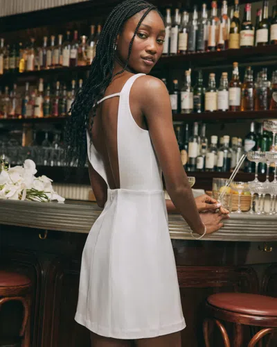 Abercrombie & Fitch Slash Neck Mini Dress In White