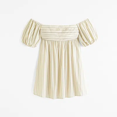 Abercrombie & Fitch Emerson Off-the-shoulder Skort In Neutral