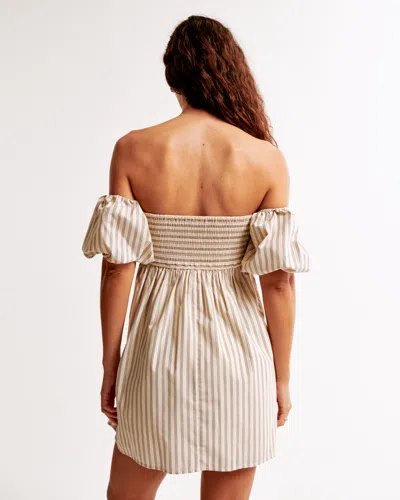 Abercrombie & Fitch Emerson Off-the-shoulder Skort In Neutral