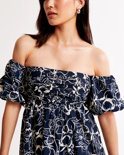 Abercrombie & Fitch Emerson Off-the-shoulder Skort In Blue